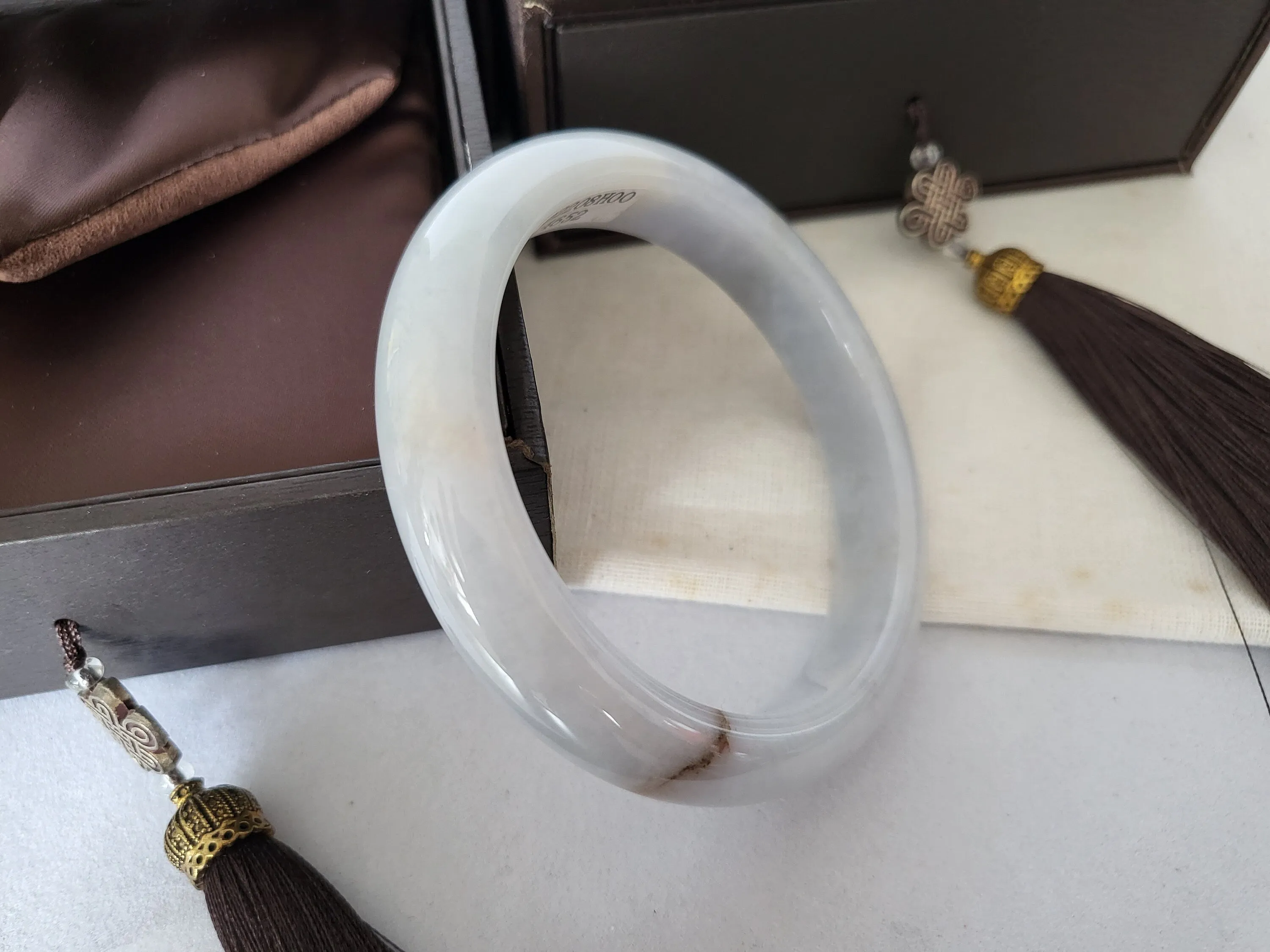 59.7mm Lavender Jadeite Grade A Bangle Natural Burma Jade Purple [LAVENDER DREAMS COLLECTION]