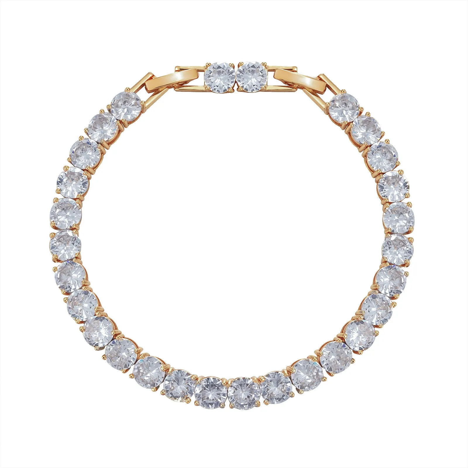 5A Cubic Zirconia Gold Bracelet Chains  for Women CK10007
