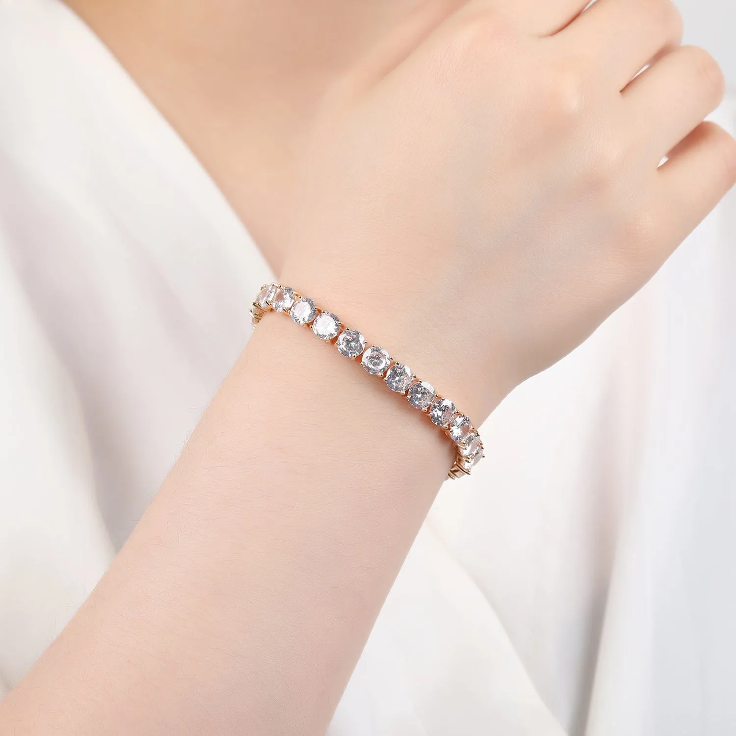 5A Cubic Zirconia Gold Bracelet Chains  for Women CK10007