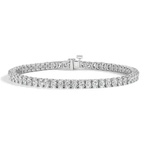 6 Carat Oval Natural Diamond Tennis Bracelet - 18k Gold