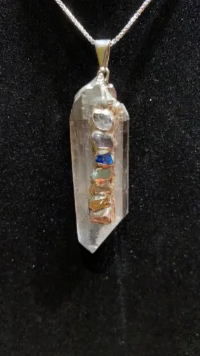 7 Chakras Quartz Point Pendant