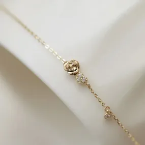 925 Sterling Silver Bracelet Charm Jewelry - Little Rose Pendant - Xm288