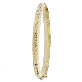 9ct Gold Ladies DC Hinged Bangle BN391