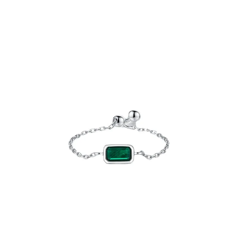 Adjustable Sterling Silver Ring with Zircon Inlay from Planderful Collection