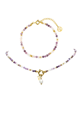 Amalfi Lilac Bead Set Gold