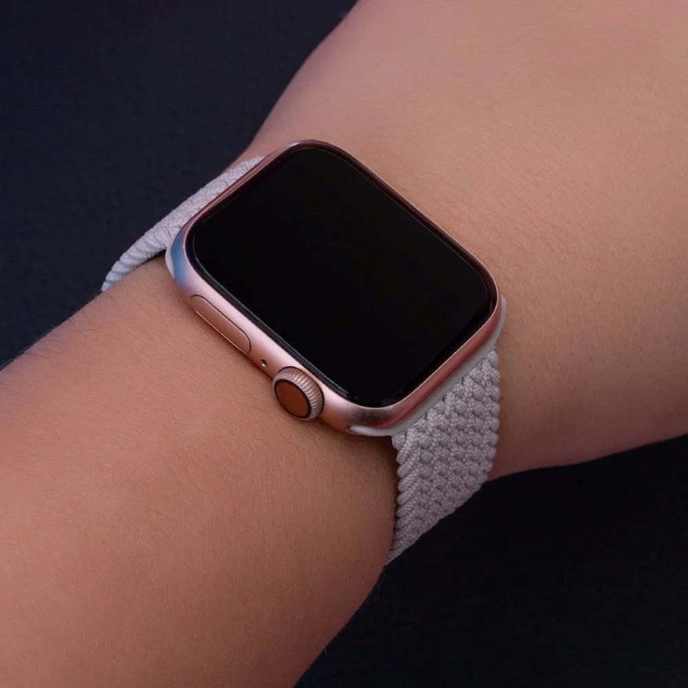Apple Watch (38/40/SE/41/42mm) Elastisk Stof Rem - Str. S - Grå