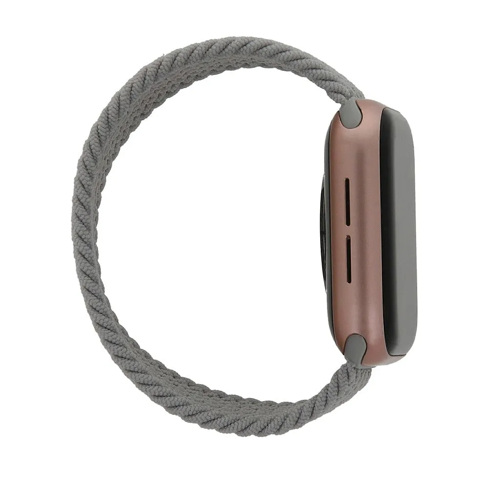 Apple Watch (38/40/SE/41/42mm) Elastisk Stof Rem - Str. S - Grå