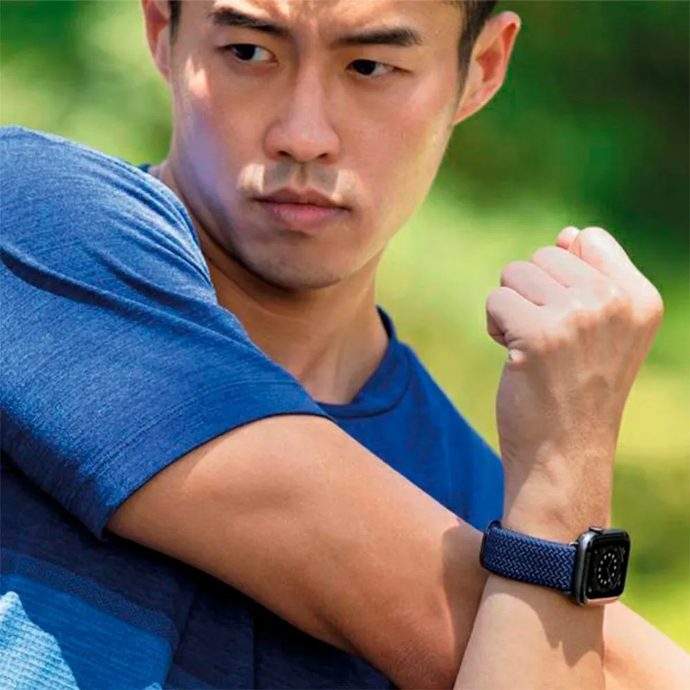 Apple Watch (38/40/SE/41/42mm) UNIQ Aspen Flettet Stof Rem - Grå
