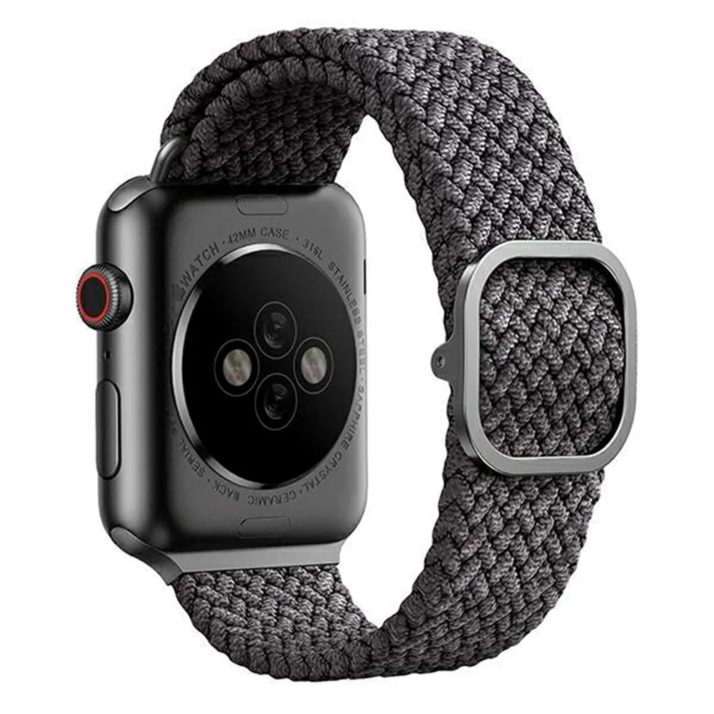 Apple Watch (38/40/SE/41/42mm) UNIQ Aspen Flettet Stof Rem - Grå