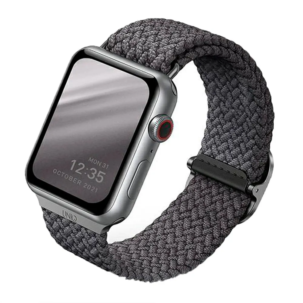 Apple Watch (38/40/SE/41/42mm) UNIQ Aspen Flettet Stof Rem - Grå