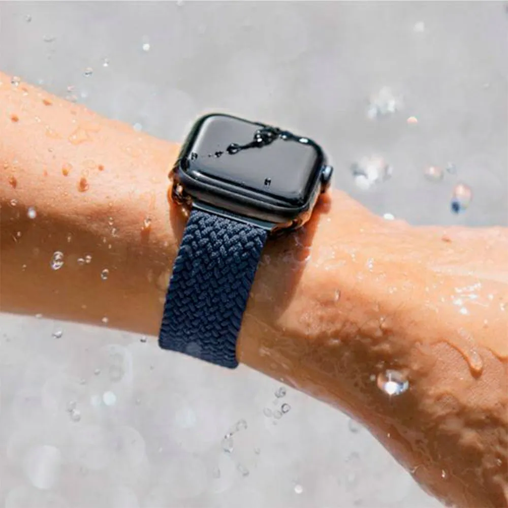 Apple Watch (38/40/SE/41/42mm) UNIQ Aspen Flettet Stof Rem - Grå