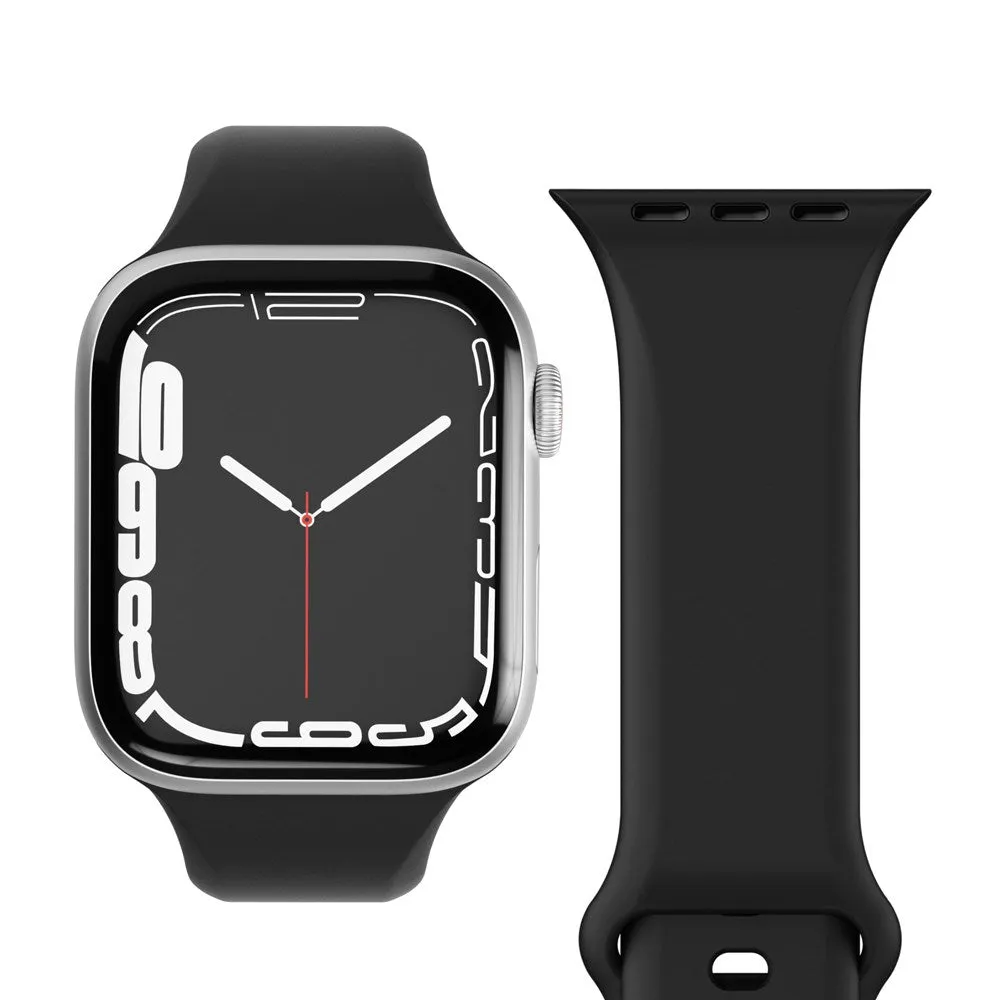 Apple Watch (38/40/SE/41/42mm) Vonmählen Classic Band 2 Genanvendt Silikone Rem - Sort