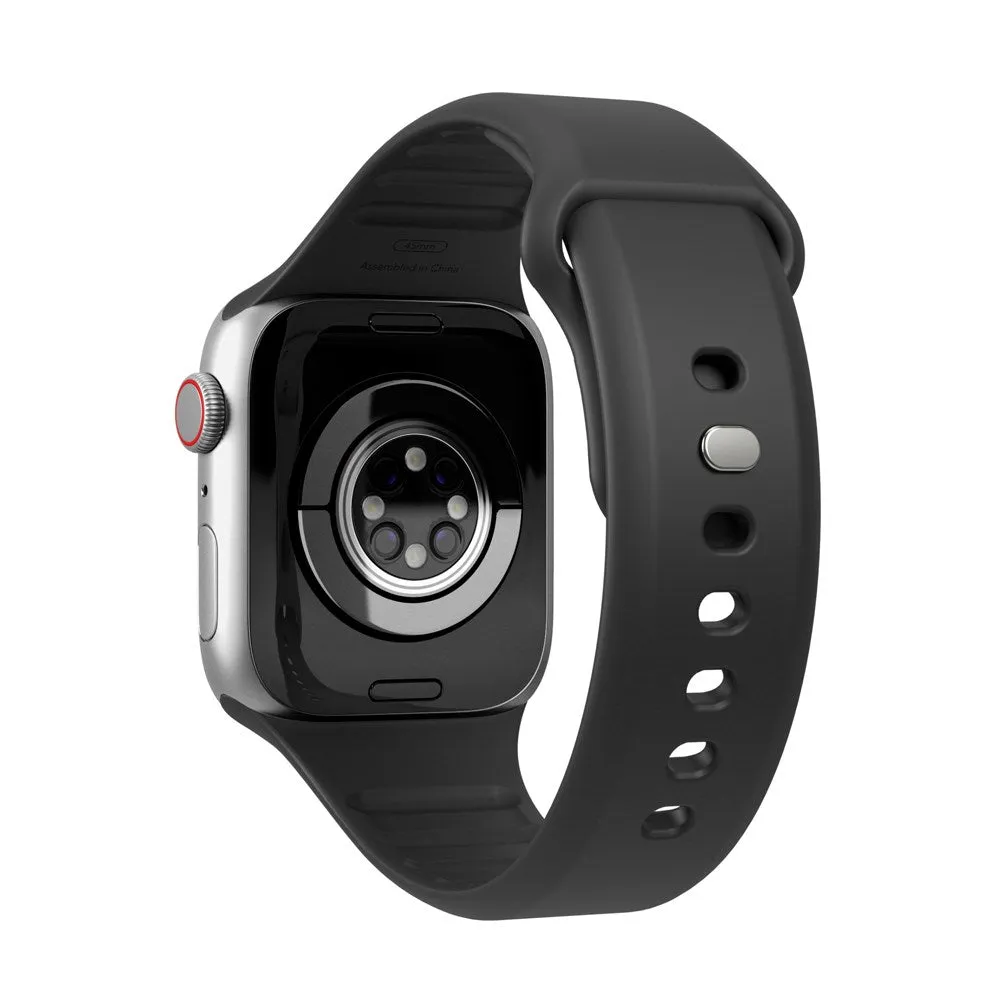 Apple Watch (38/40/SE/41/42mm) Vonmählen Classic Band 2 Genanvendt Silikone Rem - Sort