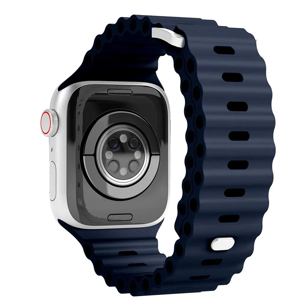 Apple Watch (38/40/SE/41/42mm) Vonmählen Wave Band Silikone Rem - Blå