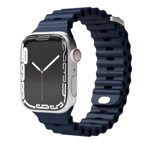 Apple Watch (38/40/SE/41/42mm) Vonmählen Wave Band Silikone Rem - Blå