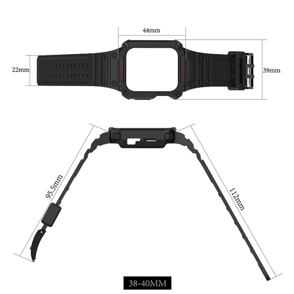Apple Watch (41mm) contrast color TPU watch strap - Black / Red