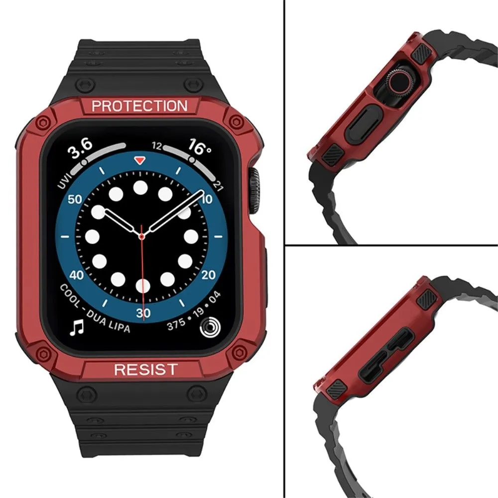 Apple Watch (41mm) contrast color TPU watch strap - Black / Red