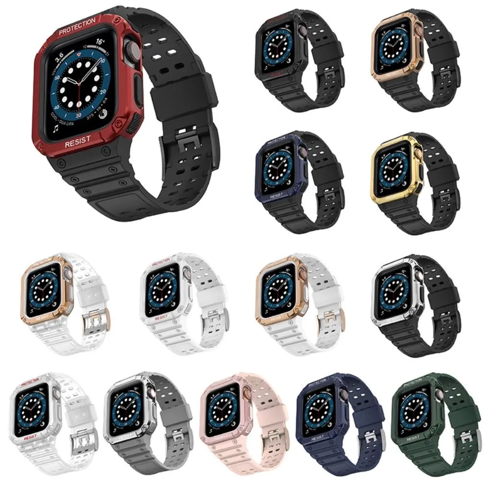 Apple Watch (41mm) contrast color TPU watch strap - Black / Red