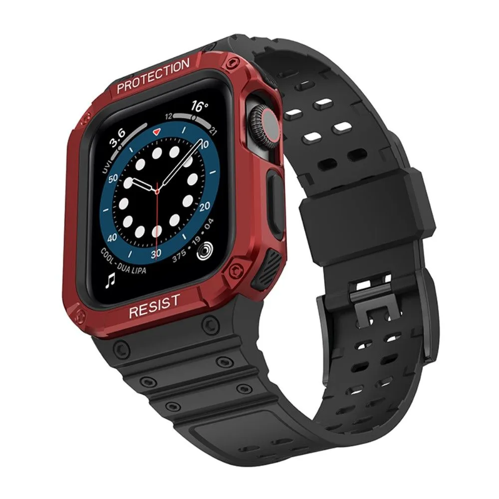 Apple Watch (41mm) contrast color TPU watch strap - Black / Red