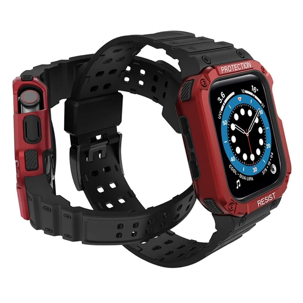 Apple Watch (41mm) contrast color TPU watch strap - Black / Red