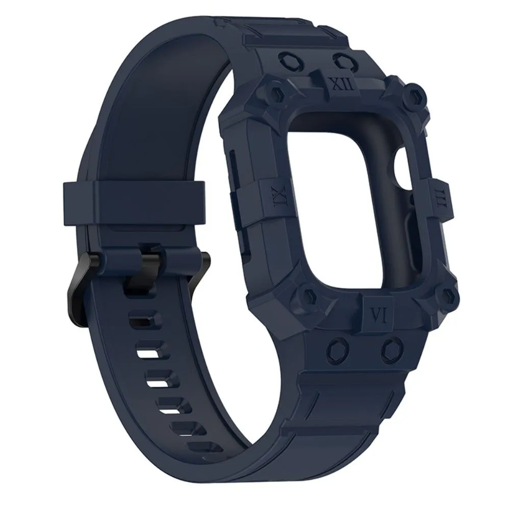 Apple Watch (41mm) cool silicone watch strap with cover - Navy Blue