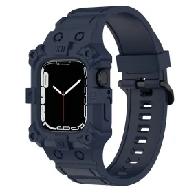 Apple Watch (41mm) cool silicone watch strap with cover - Navy Blue