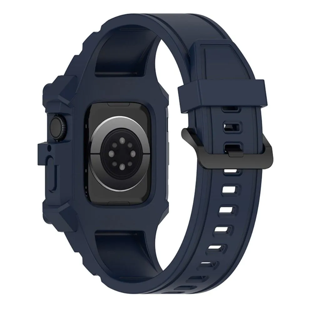 Apple Watch (41mm) cool silicone watch strap with cover - Navy Blue