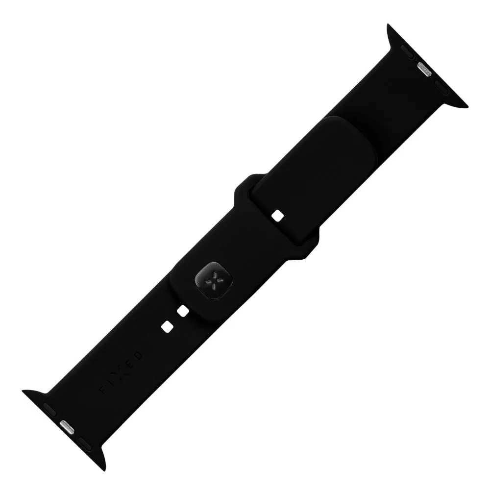 Apple Watch (42/44/SE/45/46/49mm) Fixed Sporty Silikone Rem Sæt - Sort