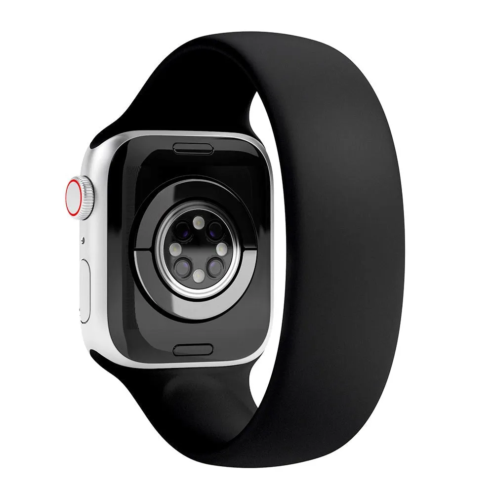 Apple Watch (42/44/SE/45/46/49mm) Vonmählen Solo Loop Large Silikone Rem - Sort