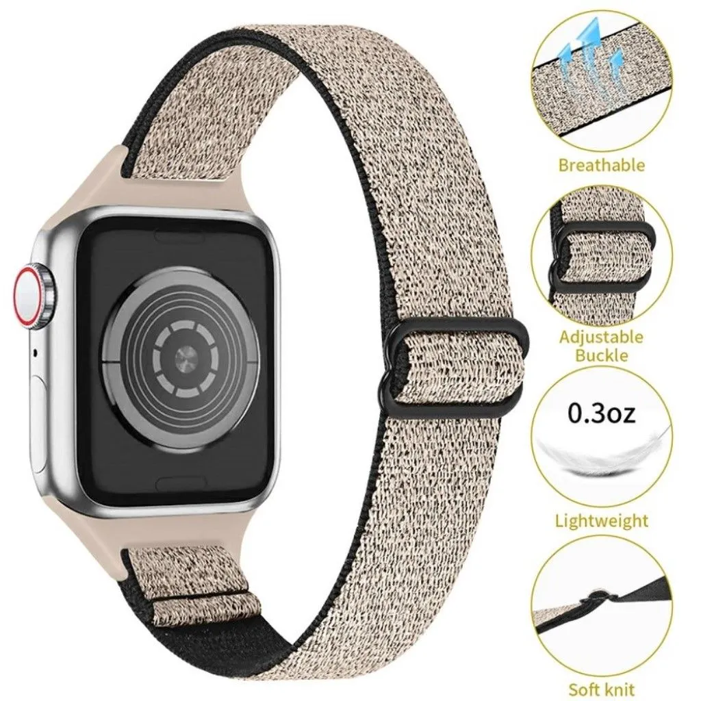 Apple Watch 42mm - 44mm nylon watch strap - Glitter Gold