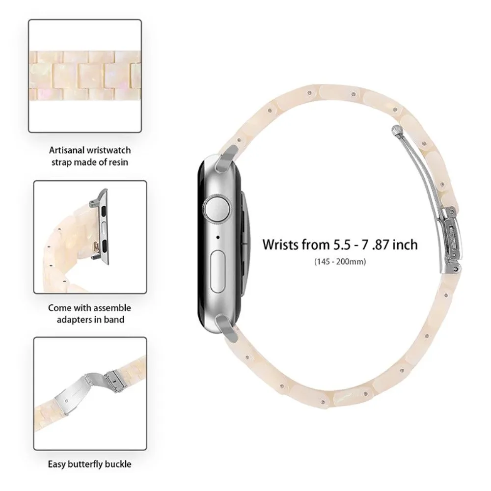 Apple Watch (45mm) 3 bead resin watch strap - White