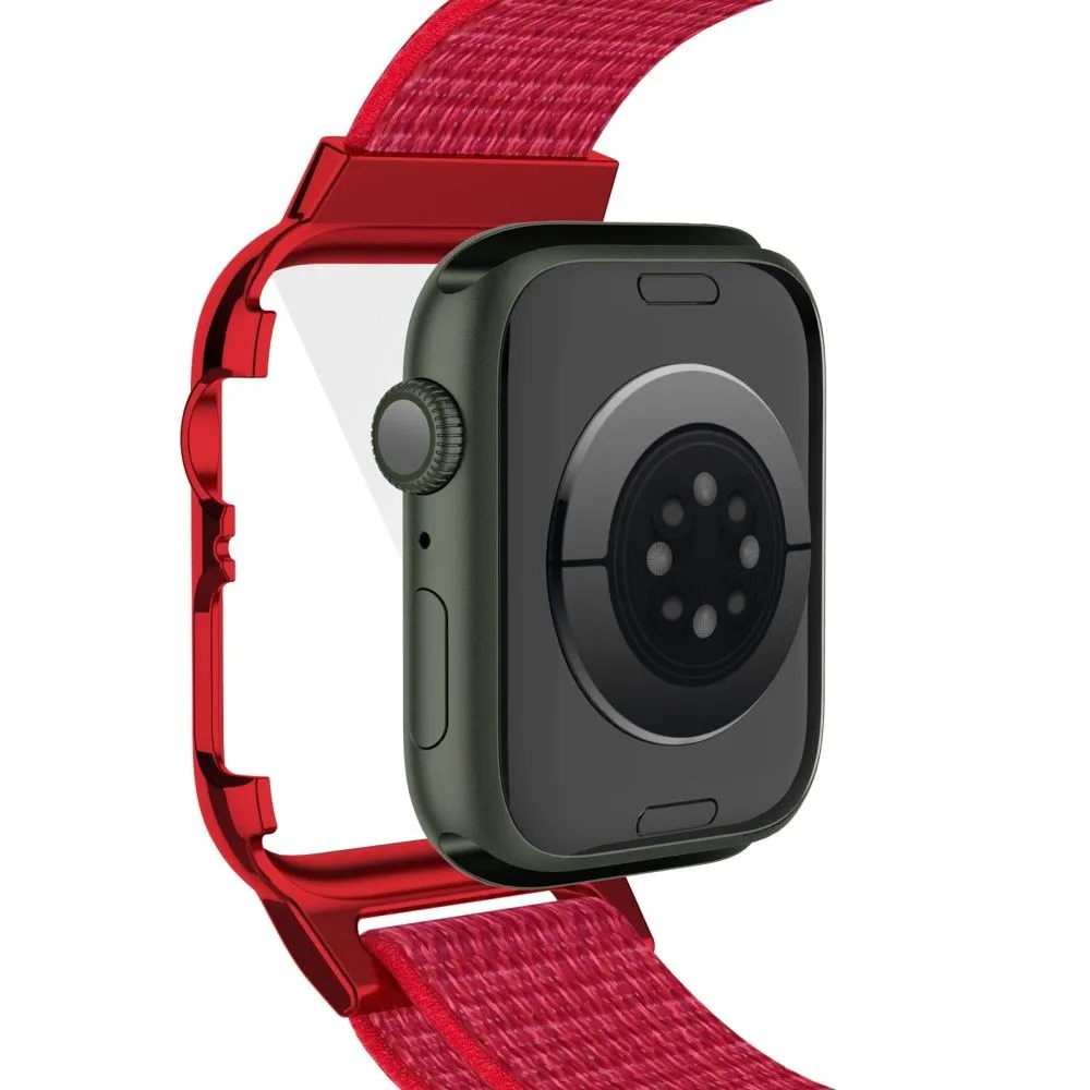 Apple Watch (45mm) nylon watch strap   tempered glass - Dark Blue / Grey