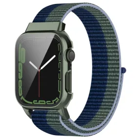 Apple Watch (45mm) nylon watch strap   tempered glass - Dark Blue / Grey