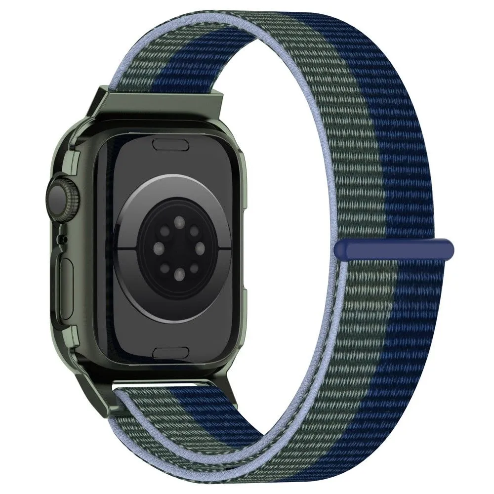 Apple Watch (45mm) nylon watch strap   tempered glass - Dark Blue / Grey