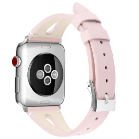 Apple Watch (45mm) top layer cowhide genuine leather watch strap - Light Pink