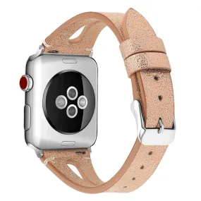 Apple Watch (45mm) top layer cowhide genuine leather watch strap - Rose Gold