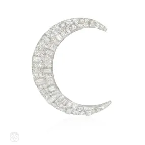 Art Deco crescent moon brooch