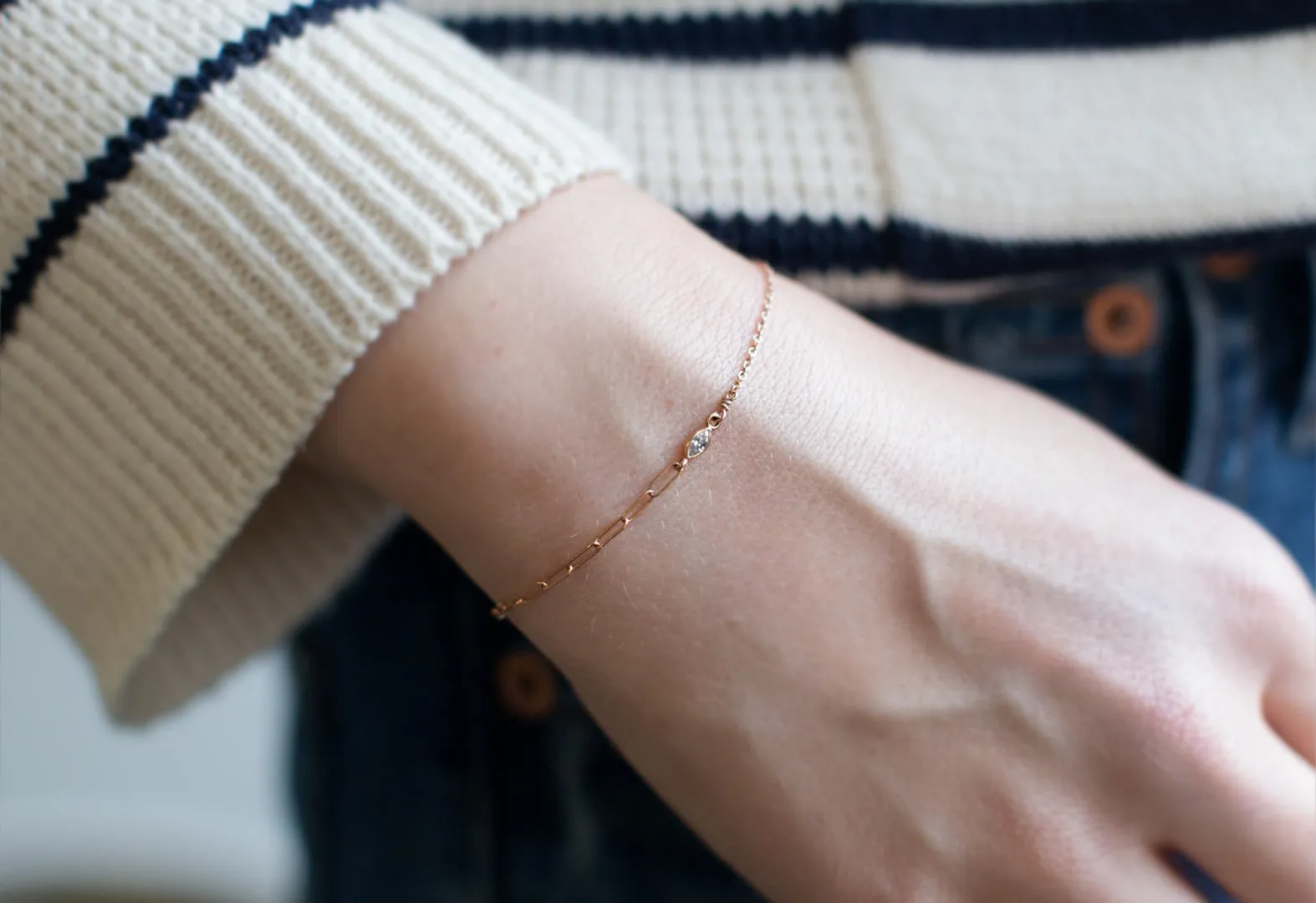 Asymmetrical Diamond Eye Bracelet
