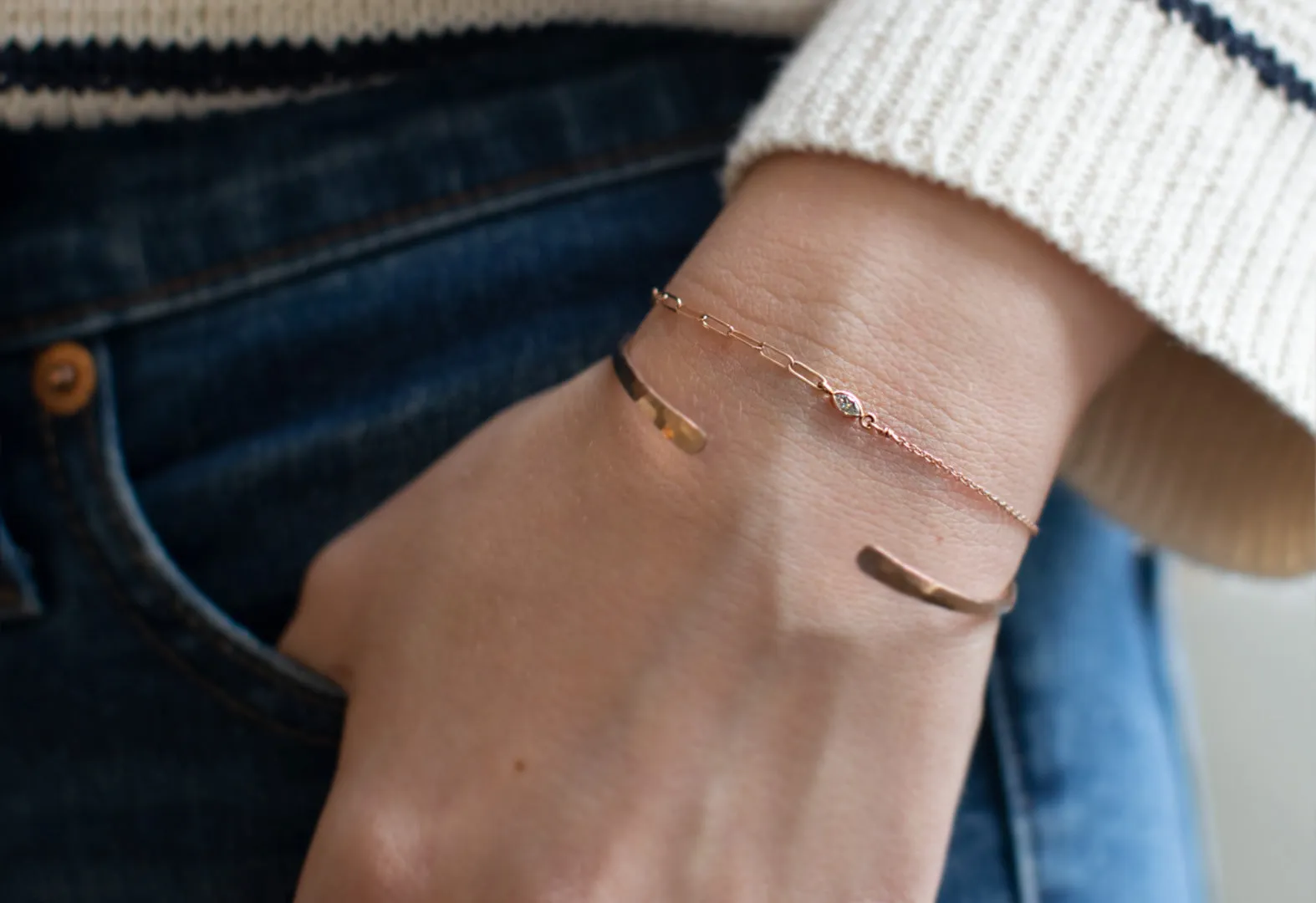 Asymmetrical Diamond Eye Bracelet