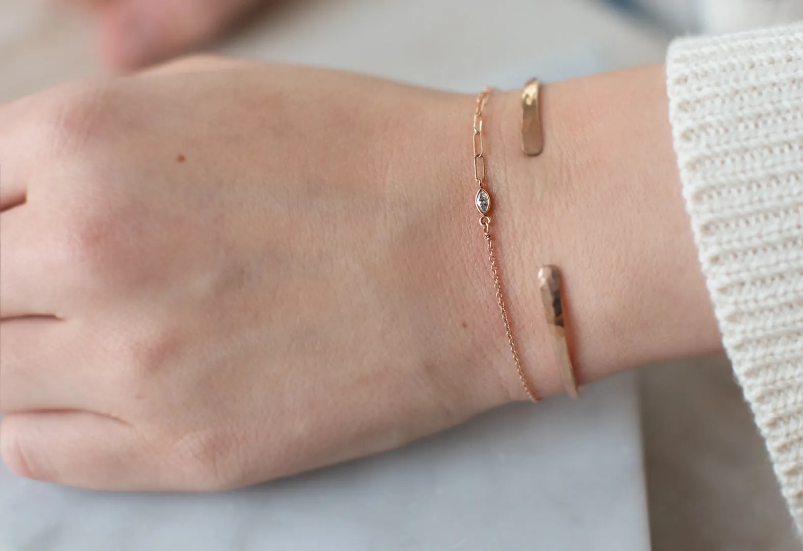 Asymmetrical Diamond Eye Bracelet