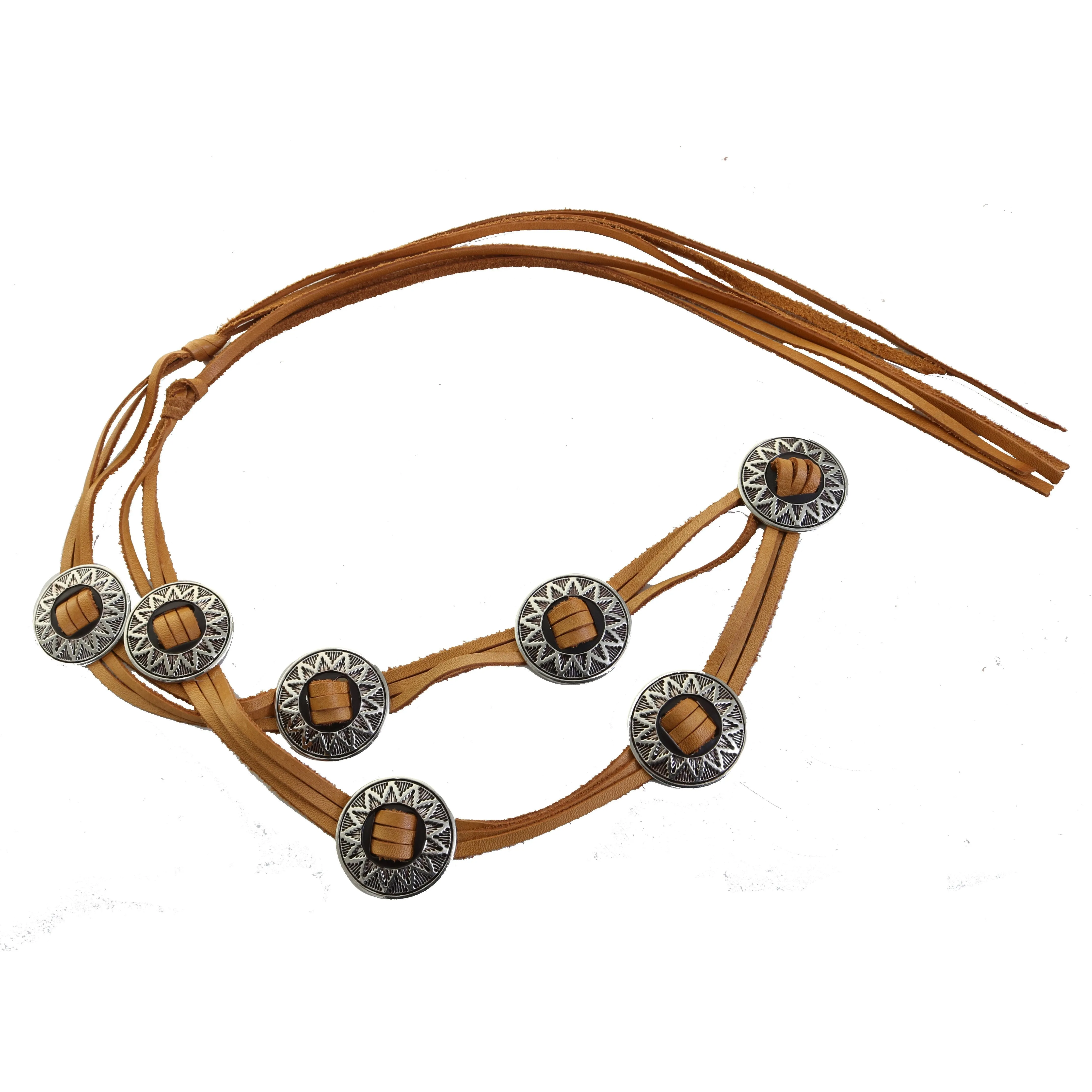B1078 - Buckskin Bandit Leather Concho Belt