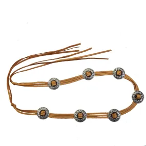 B1078 - Buckskin Bandit Leather Concho Belt