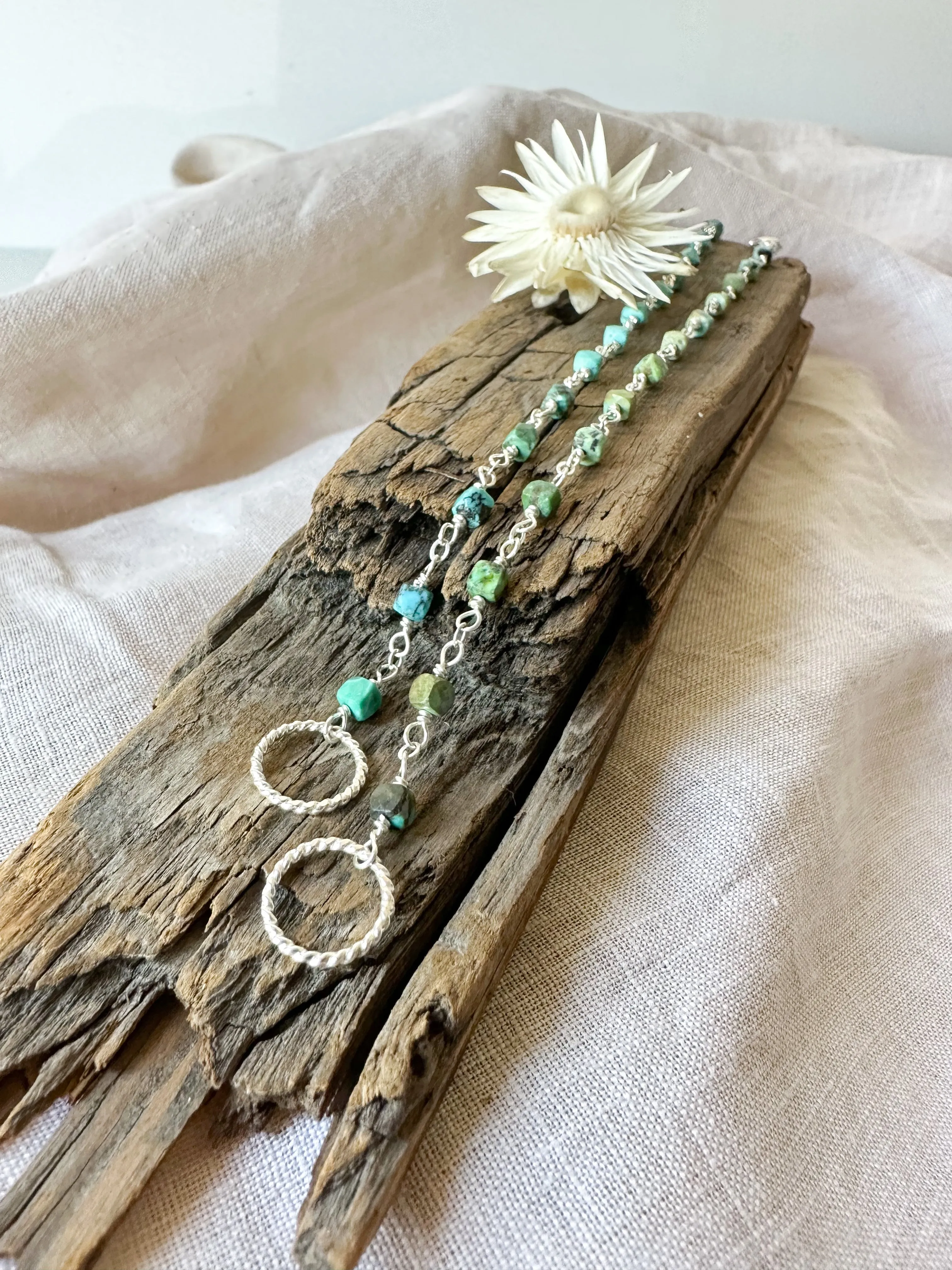 B2305 - sterling silver turquoise bracelet