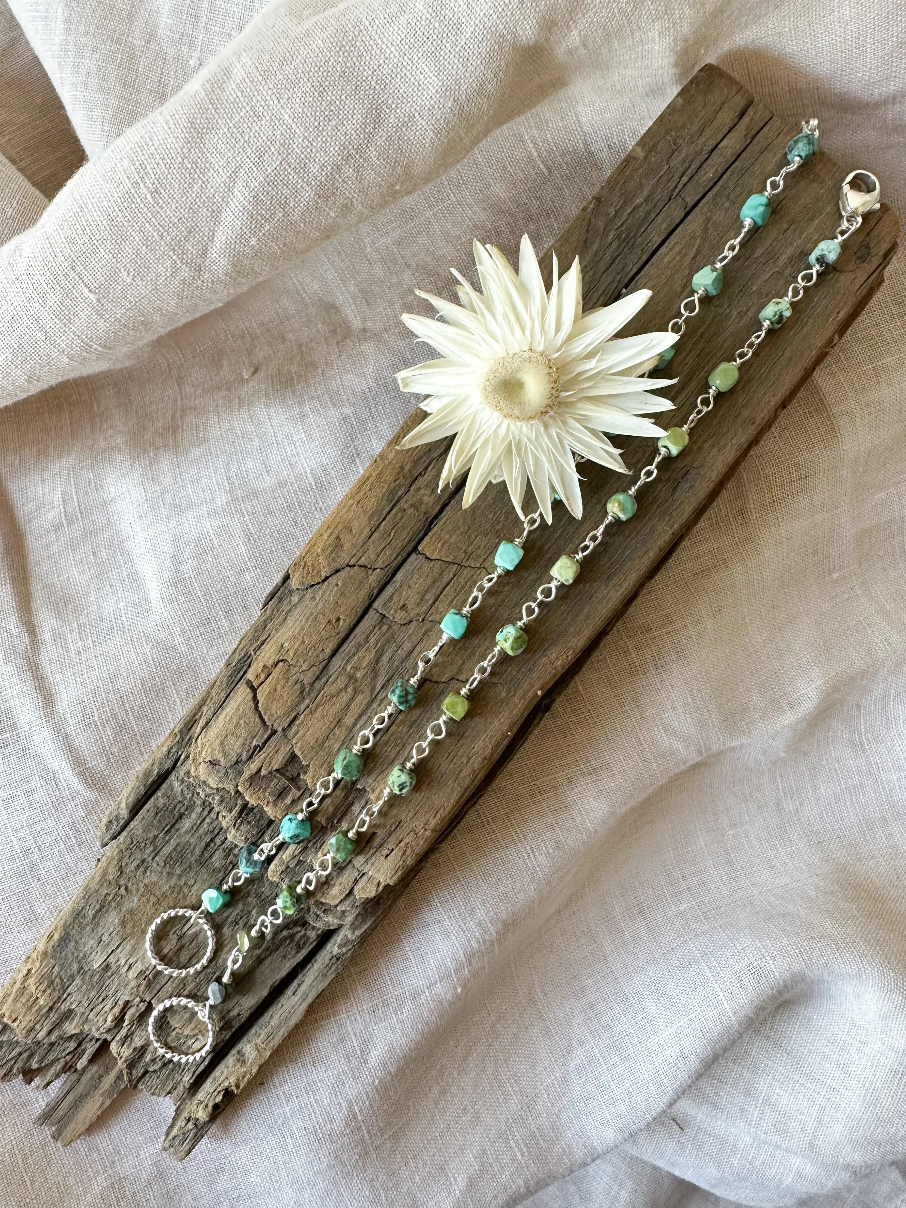 B2305 - sterling silver turquoise bracelet