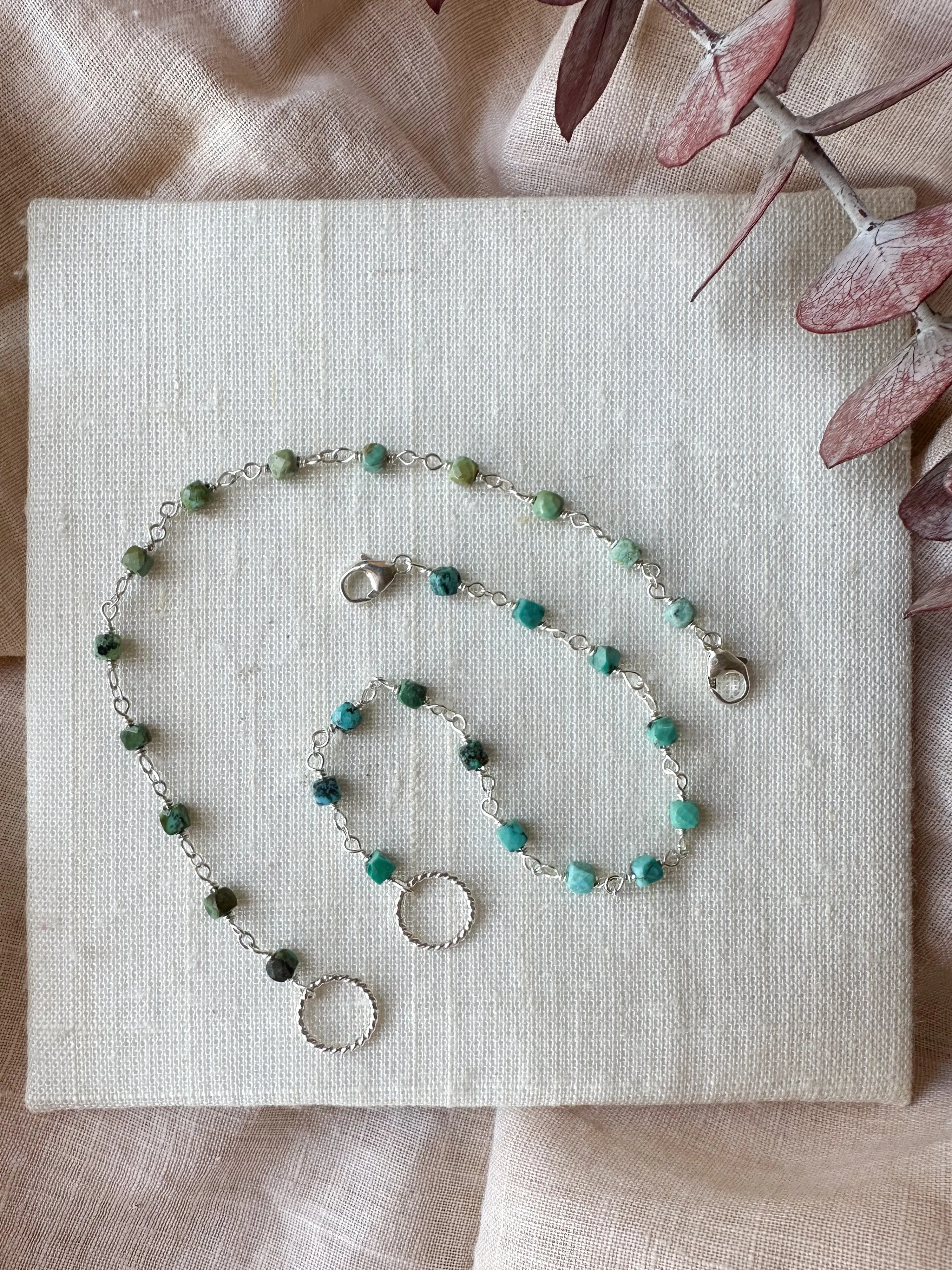 B2305 - sterling silver turquoise bracelet