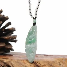 Baikalla "Roaring Dragon" Natural Jadeite Jade Green Pendant Necklace For Men