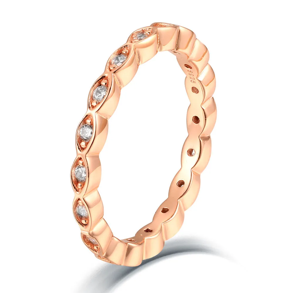 Beading Marquise Zircon Silver Ring for Women