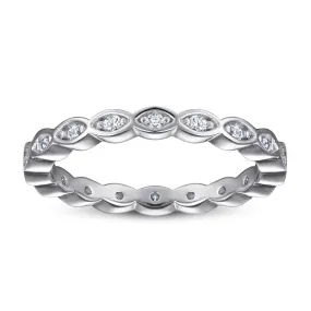 Beading Marquise Zircon Silver Ring for Women