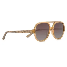 Billy | Brown Gradient Lens l Walnut Wood Arms