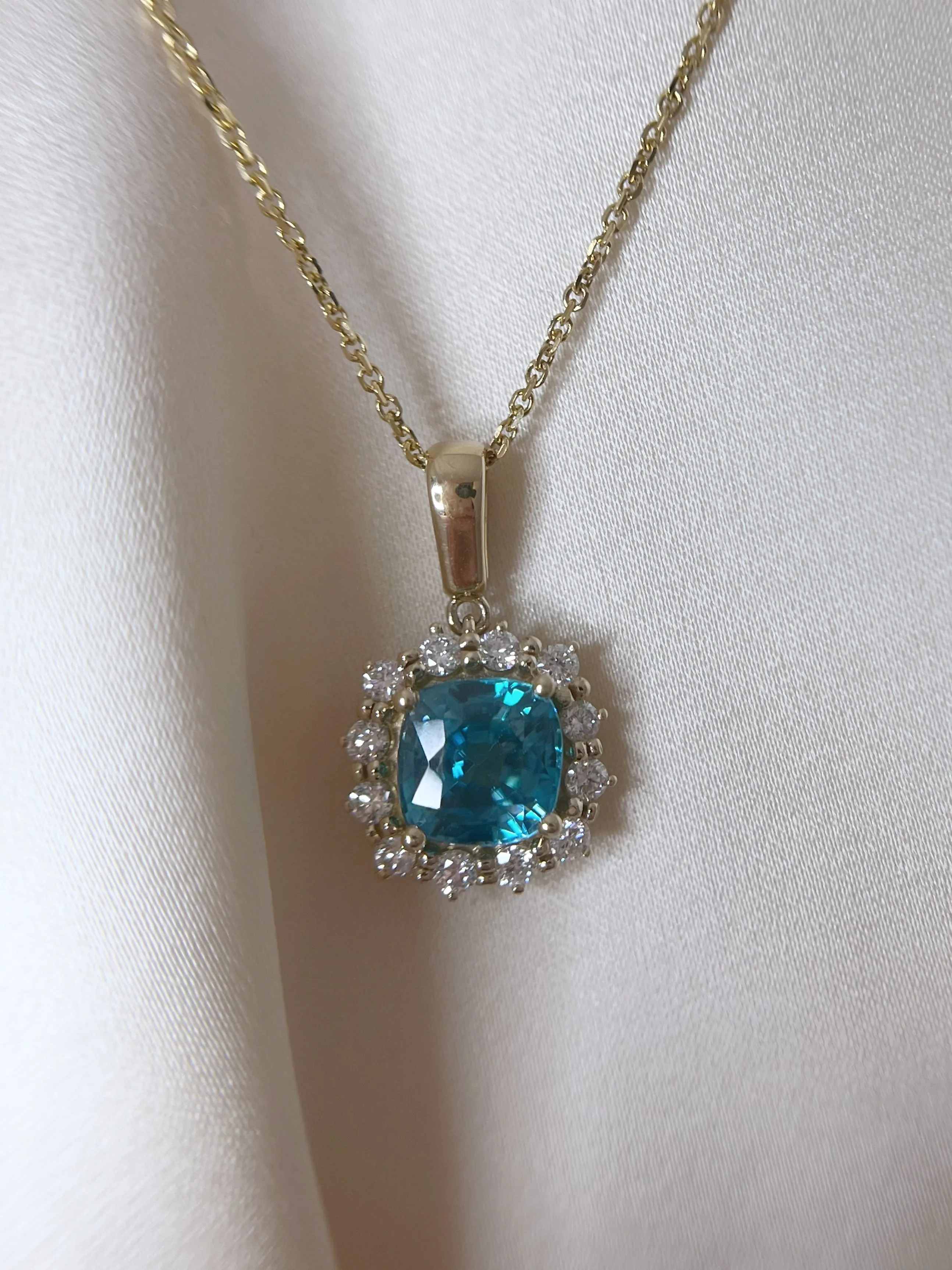 Blue Zircon Pendant